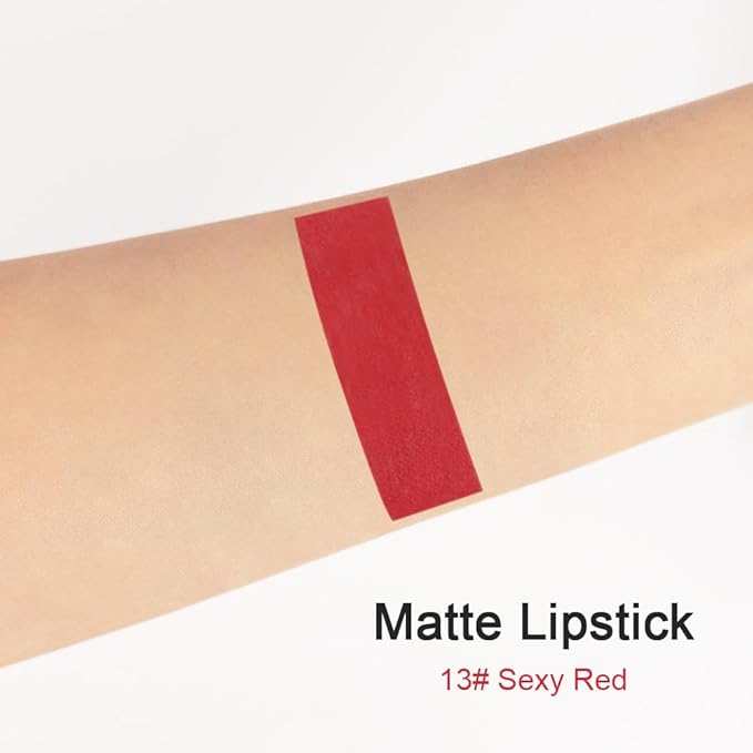 BINGBRUSH Smooth Longwear Lipstick Pack Set, Matte Color Stick Ultimate Lip Crayon for Makeup Collection - Waterproof Velvet Lipgloss Lip Stain (13#)