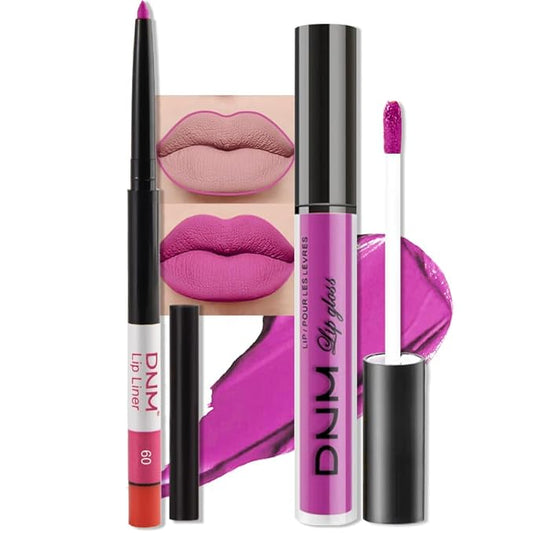 evpct 2Pcs Hot Pink Matte Lip Liner and Lipstick Combo Set for Women, Hot Pink Lip Combo Set Liquid Lips Stick Gloss and Lipliner Stains Set Long Lasting Waterproof, Lips Makeup 24 Hours originale