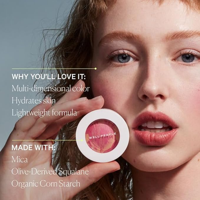Well People Superpowder Blush Powder, Hydrating Powder Blush For Adding A Pop Of Cheek Color, Lightweight Formula, Vegan & Cruelty-free, Wild Fig