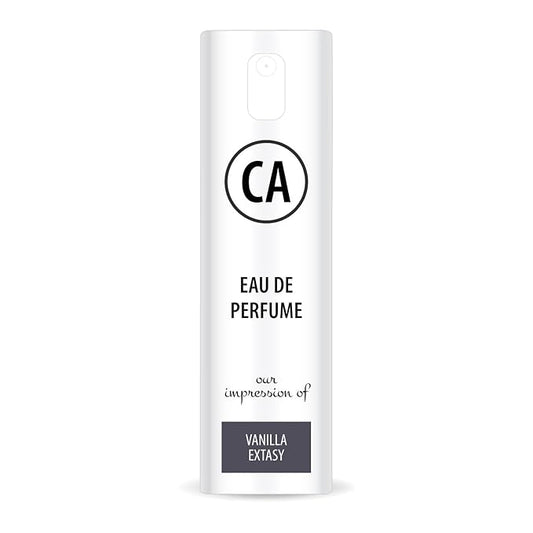 CA Perfume Impression of Vanilla Extasy for Women Eau De Parfum Amber Vanilla Scent Long Lasting Perfumes for Women Travel Size TSA Ready for Day and Night Wear 0.33 Fl Oz 10ml