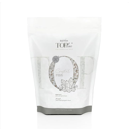 Italwax Top Line Crystal Hard Wax 1.65lb (750g)– Neutral White Ultra-Delicate Formula with No Fragrance or Colorants, Ideal for Reactive Skin & Facial Areas – Made in Italy