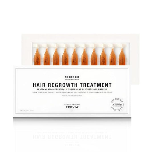 PREVIA Hair Regrowth Treatment | Formulated with Skullcap Extract, Soy & Wheat Germ | Clinically Proven Formula for Thicker & Stronger Hair | 10x 0.10 Fl Oz