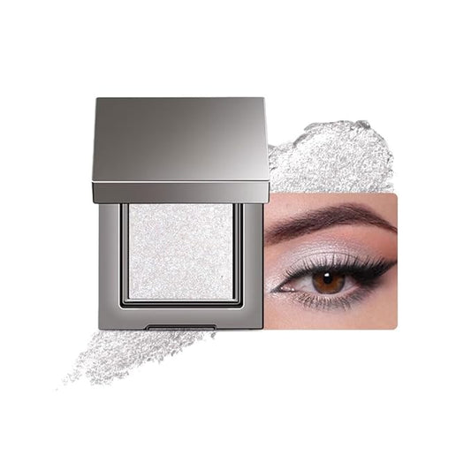 Single Glitter Eyeshadow Palette Makeup– velvet Cream Shimmer MIni Eye Shadow,Velvet Eyeshadow Palette –Shimmer Eye Makeup – Vegan& Cruelty-Free. (01#White glitter, 1 Count (Pack of 1))