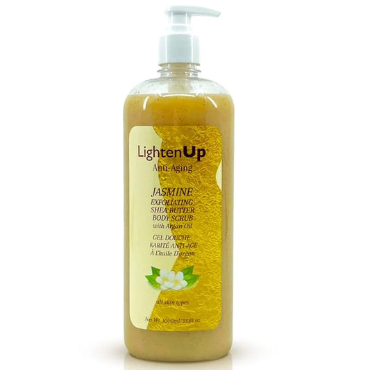 Omic LightenUp Lighten-Up Exfoliating Body Wash - 33.8 Fl oz / 1000 ml - Formulated to Exfoliate and to Nourish Skin, with Shea Butter, Jasmine Oil Argan Oil
