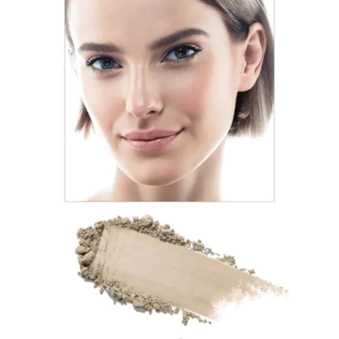 Emani Flawless Matte Powder Foundation Makeup for Sensitive Skin, Natural Mineral Foundation Compact with Buildable Coverage, Oil Control, Talc Free, Cruelty-Free & Vegan, Nude Beige