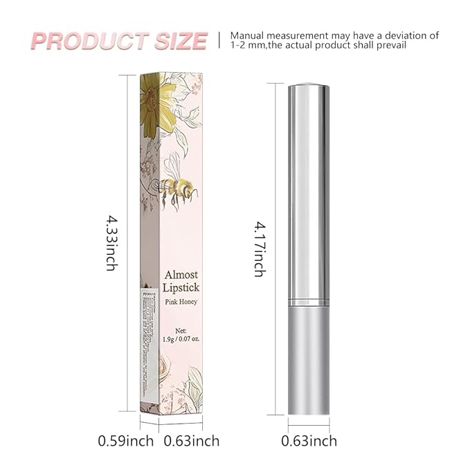Pink Cherry Nude Tinted Honey Lip Balm, Sheer Hydrating Moisturizing Lipstick for All Skin Type, Natural Pink Cherry Lip Tint Balm Moisturizing Nourishing Lipstick Long Lasting Waterproof 02#