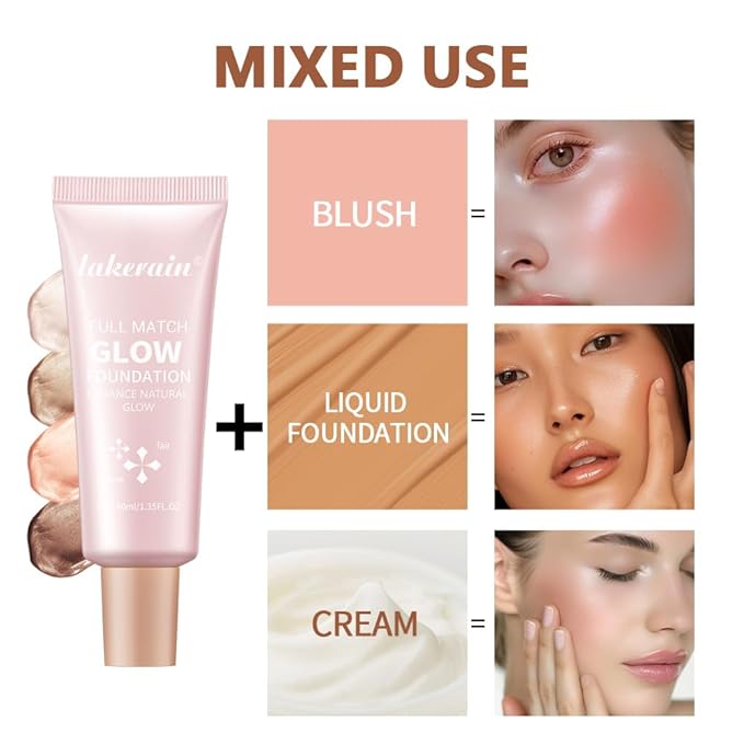 Natural Glow Illuminator Glotion - Glowing, Moisturizing, Lightweight Base, Multi-Purpose - Hydrating & Illuminating Makeup Highlighter for Radiant, Sun-Kissed Look (#3 Medium, 1.35 Fl Oz (Pack of 1))
