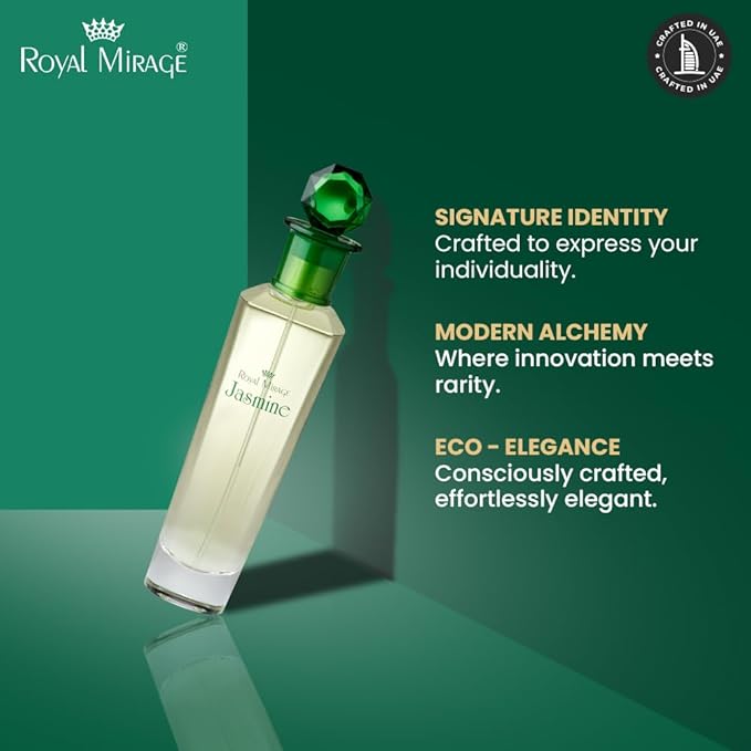 Royal Mirage Jasmine Eau de Toilette for Women - Premium Floral Fresh Perfume 100ml with Grapefruit & Apple - Long-Lasting Feminine Fragrance Spray - Sustainable Luxury EDT Made in USA
