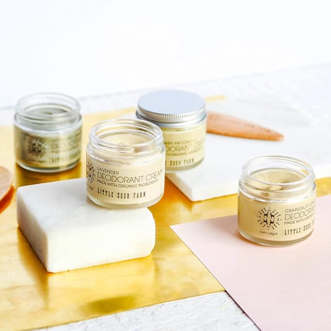 Little Seed Farm All Natural Deodorant Cream - Unscented - Aluminum Free Deodorant for Women or Men, Net Wt. 2.4oz | 68g