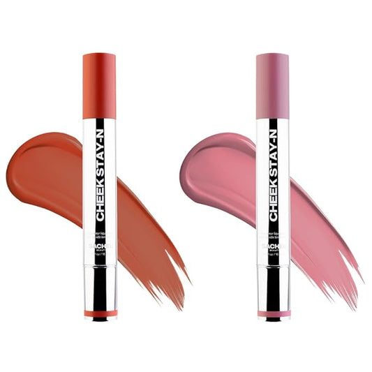 Sacheu Cheek STAY-N Liquid Blush for Cheeks — High Pigment, Buildable, Lightweight Cream Blush Infused With Squalane, for Dewy Radiant Flushed Cheeks — Long-lasting & Cruelty Free, Sugar & Spice Duo