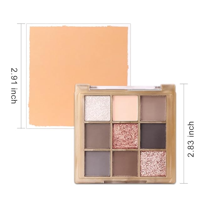 9 Colors Eye Shadow Palettes Makeup,Rose Gold Nude Brown Grey Smoky Eyeshadow Palette for Older Women,Natural Powde Eye Shadows Waterproof Long Lasting Naturing-Looking,Travel Size Makeup Pallete