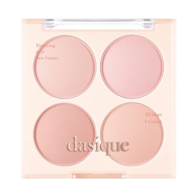 Dasique Blending Mood Cheek #09 Almond Vanilla | 4 Blendable Shades in Lightweight Smooth Powder | Vegan | Blush