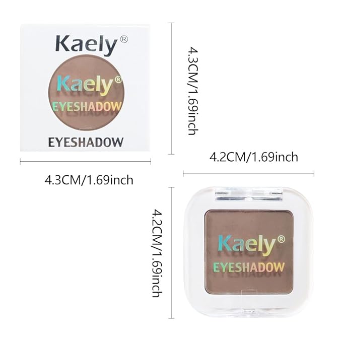 Light Brown Matte Single Eyeshadow Makeup Palette - Light Cocca Single Eye Shades | Creamy Pressed Powder for Easy Blending | Mini Travel Palette for Women | Everyday Natural Eye Makeup, 18#