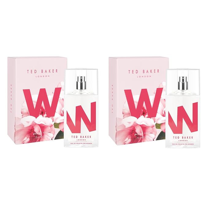 Ted Baker W EDT Duo Pack, Gentle and Sophisticated Fragrance, Fig Leaf, White Peony and African Violet Top Notes with Pink Orchid, Cassis and Raspberry Middle Notes, 2 x 2.54 fl oz