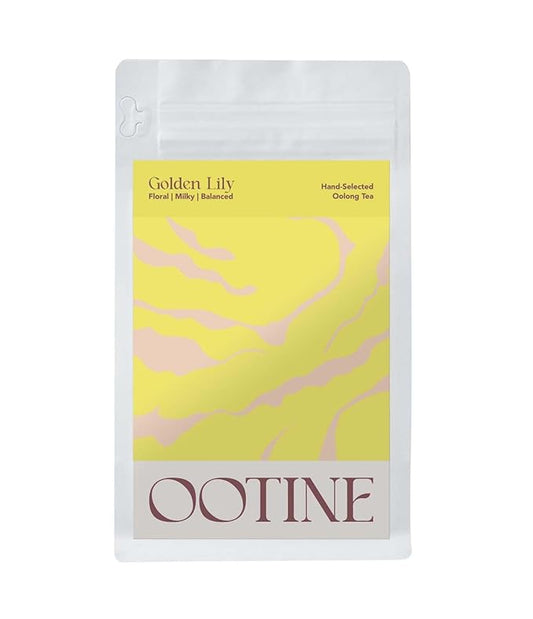 OOTINE, Golden Lily Taiwan Oolong Tea (12 Pyramid Sachets) | Floral and Milky Notes, Lightly Oxidized for A Taste Closer to Green/White Tea | Hand-Picked Quality Whole Leaves in Plant-Based Sachets | Perfect for After-Meal Digestion | Multiple Infusions