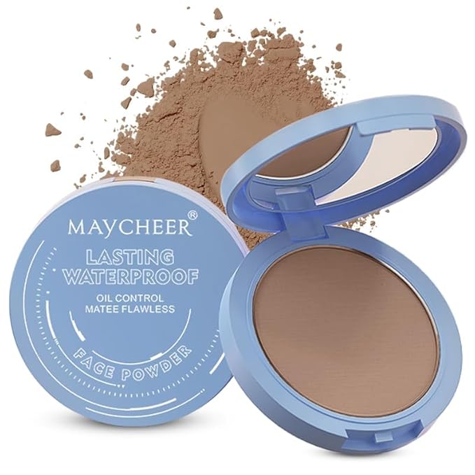Maycheer Face Powder - Maycheer Setting Powder, Waterproof Long Lasting Finishing Powders, Lightweight Oil Control Facial Powders for Face (08# GRAYISH BROWN)