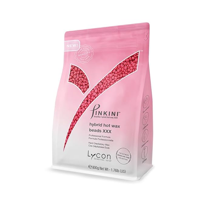 Lycon PINKINI Brazilian Hard Wax Beads for Hair Removal, Effortless Bikini Waxing with Professional-Grade Soothing Formula, Suitable for Sensitive Skin, 800g