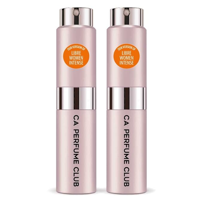 CA Perfume Impression of Libre Women Intense Amber Fougere Scent Long Lasting Perfumes for Women Eau De Parfum Travel Size Refillable Atomizer Spray 0.27 Fl Oz 8ml (Pack of 2)