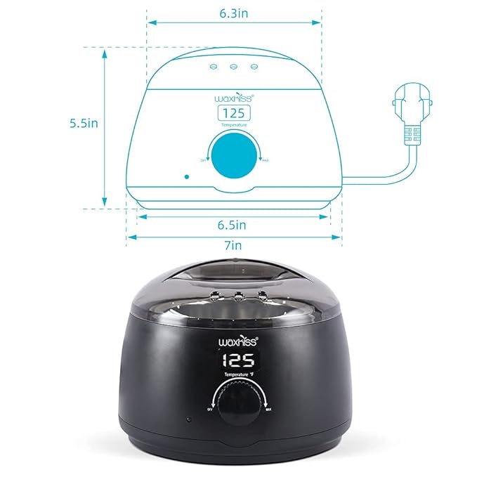 waxkiss Digital Hair Removal Warmer with See-Through Lid and 14oz Pot