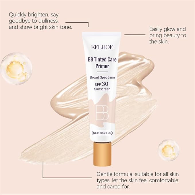 BB Tinted Moisturizer SPF 30, Full Coverage Light-Medium Skin Color Light Hydrating & Smoothing. (wheat color)