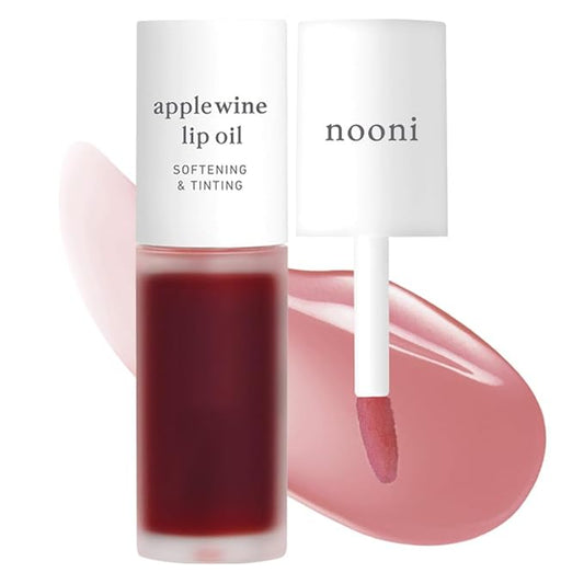 NOONI Korean Lip Oil - Applewine | Long-Lasting, Moisturizing, Plumping, Revitalizing for Dry Lips, Waterproof, No Peel Off, Hydrating, Stocking Stuffers, Gifts For Women, 0.12 FL Oz