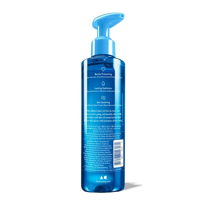 Athena Club Glossy Shave Oil for Women | Cosmic Flower | 8 fl. oz. | Skincare Meets Shave | Luxuriously Smooth Skin | Sensitive-Skin Friendly | Silky Glide | Moisturizing Care