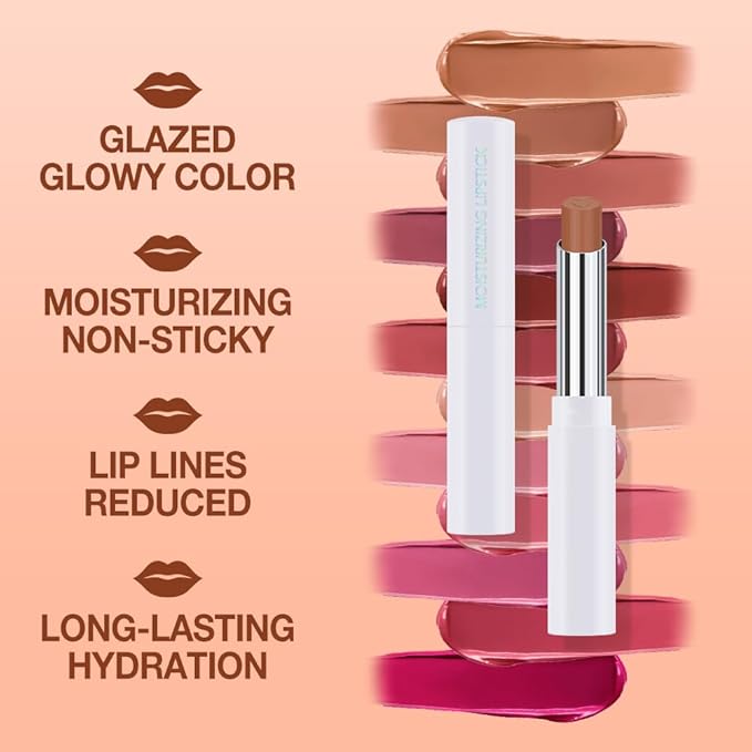 Light Beige Brown Tinted Lip Balm, Hydrating Sheer Soft Matte Finish Lipstick for Women, Creamy Natural Color Lip Tint Balm Lightweight And Non-greasy Lip Glow Long Lasting Waterproof for Dry Lips 01#