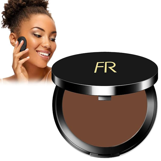 Cream To Powder Foundation by Flori Roberts, Full Coverage for Women of Color or Deeper Skin Tones, Long Lasting Makeup, Matte Finish, Covers Uneven Complexion and Hides Imperfections, 0.30 oz