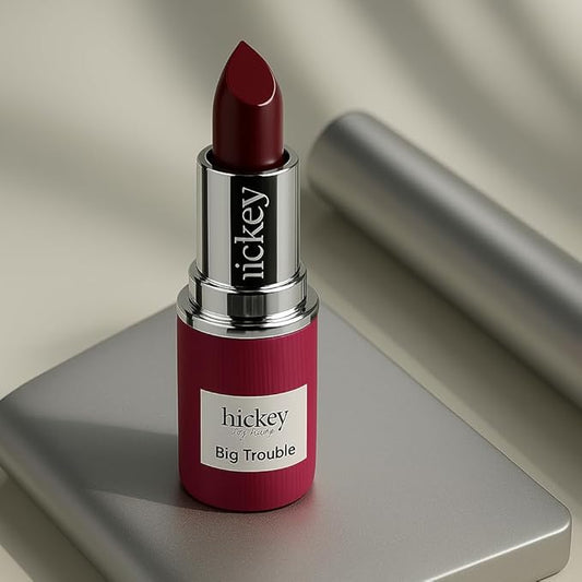 Hickey Lipstick Big Trouble Berry Wine Lipstick Refill - Hydrating & Moisturizing Shade, Lip Color for Women, Berry Lipstick Long Lasting, Gluten-Free & Vegan with Highly Pigmented