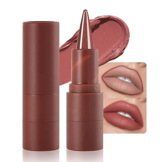 AMY'S DIARY Matte Crayon Lip Liner Lipstick Makeup, Precision Tip Matte Lip Crayon, Longwear Up To 24Hrs,Matt Lip Liner Make Up Smudge-Proof Lip Contour Waterproof for Women (Dusk, Regular)