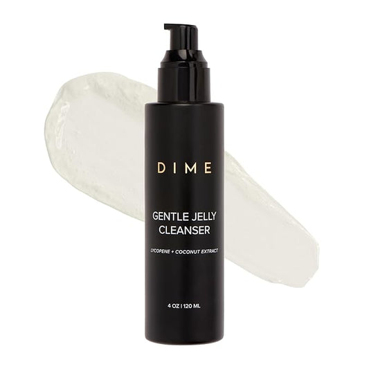 Dime Beauty Gentle Jelly Cleanser, Hydrating Facial Cleanser and Makeup Remover with Vitamin E, Sensitive Skin Face Wash, 4 oz / 120 ml