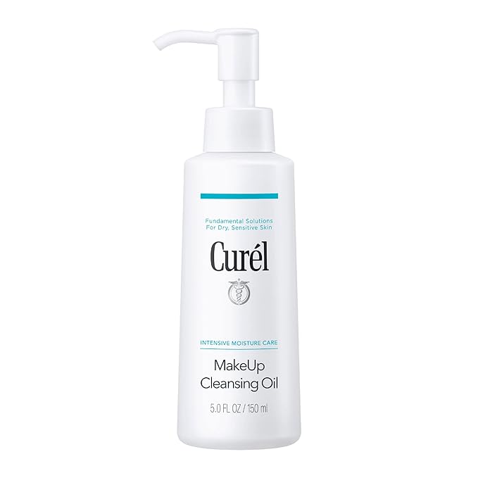 Curel Japanese Skin Care Makeup Cleansing Oil for Face, Oil-Based Makeup Remover for Dry, Sensitive Skin, Fragrance Free Facial Cleansing Oil, 5 Oz