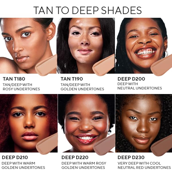 Mirabella Invincible For All HD Liquid Foundation - Anti-Aging Full Coverage Liquid Face Makeup - Moisturizing, Hydrating & Lightweight Foundation for All Skin Types (Deep D220)