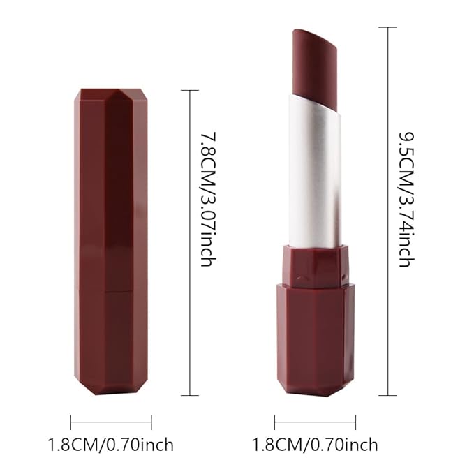 Wine Red Matte Creamy Lipstick for Women, Longwear Lips Gloss Face Paint Stick, Lip Stick Stain Long Lasting Waterproof Effortless Application Full Coverage Velvet Gloss for Party Halloween Makeup 03#