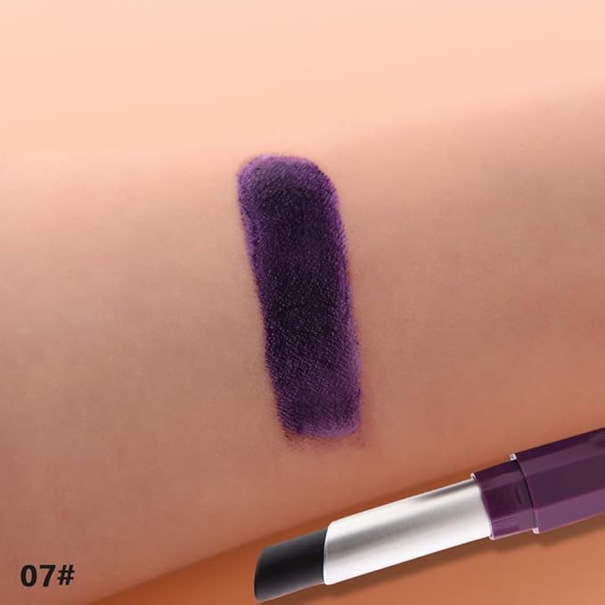 Dark Deep Purple Matte Creamy Lipstick for Women, Longwear Lip Gloss Face Paint Stick, Lip Stick Stain Long Lasting Waterproof Easy Application Full Coverage Velvet Gloss for Party Halloween Makeup 07