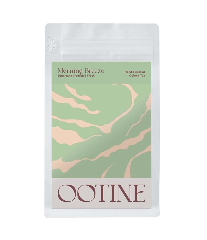 OOTINE | Morning Breeze Taiwan Oolong Tea (12 Sachets) | Lightly Oxidized for a Fresh, Green-Tea-Like Taste | Sugarcane & Freesia Notes | Hand-Picked Whole Leaves, Plastic-Free Sachets | Supports Gut Health & Multiple Infusions, Travel-Ready