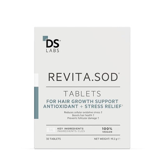 DS Labs Revita.SOD Hair Support Tablets - Daily Hair Wellness Supplement with Superoxide Dismutase, Zinc & Ashwagandha, For Men & Women, 30 Tablets