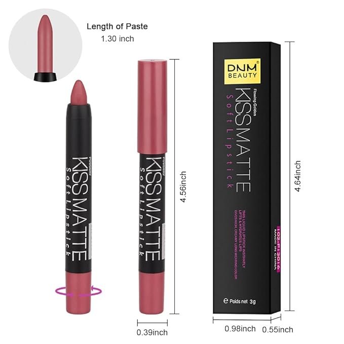 evpct 1Pcs Natural Pink Metallic Lipstick and Lip Crayon Liner Pencil Pen for Women Lip Stain Long Lasting Waterproof labiales mate magicos 24 horas originales pintalabios permanente 24 horas 07