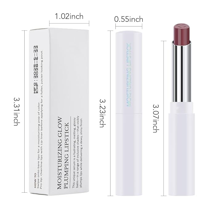Deep Plum Tinted Lip Balm, Hydrating Sheer Soft Matte Finish Lipstick for Women, Creamy Natural Color Lip Tint Balm Lightweight And Non-greasy Lip Glow Long Lasting Waterproof for Dry Lips 04#