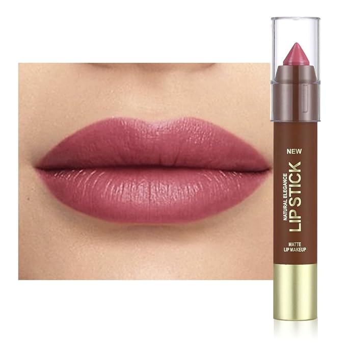 Mauve Matte Lipstick Crayon for Women, 24 Hour Lipstick Lip Liner Pencil Long Lasting Waterproof Smudge Proof Vegan & Cruelty-Free Neutral lip liner marker Easy Application Full Coverage B05#
