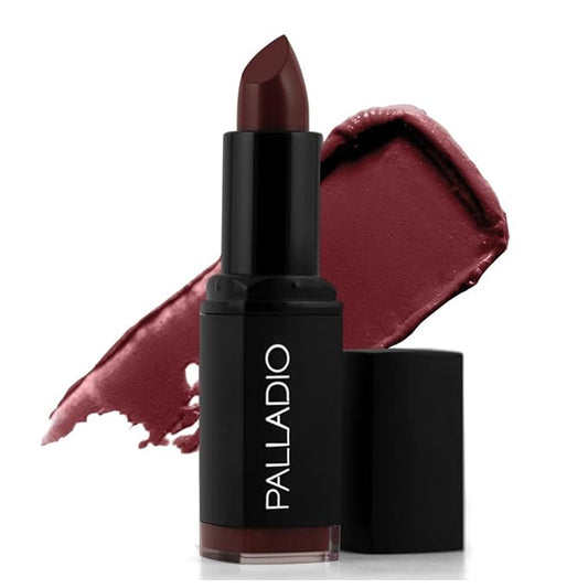 Palladio Herbal Matte Lipstick, Creamy and Full Coverage Long Lasting Matte Lipstick, Plum Majesty