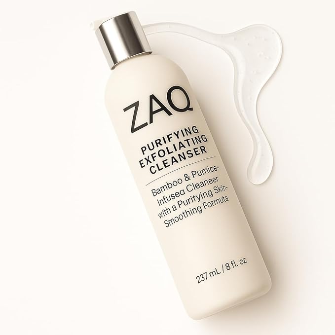 ZAQ Purifying Exfoliating Cleanser, Bamboo & Pumice Infused Face Wash, 8 fl oz - Made In USA