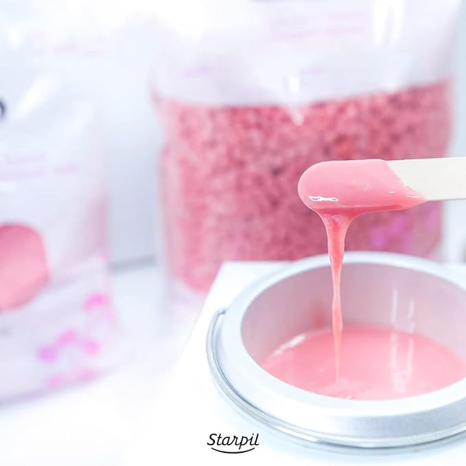 Starpil Wax 2268g / 5 lb Pink Hard Wax Beads for Painless Hair Removal, Stripless Wax Beads, Polymer Blend Low Temperature Wax for Face, Bikini, Brazilian, Legs, Underarm, Back and Chest.
