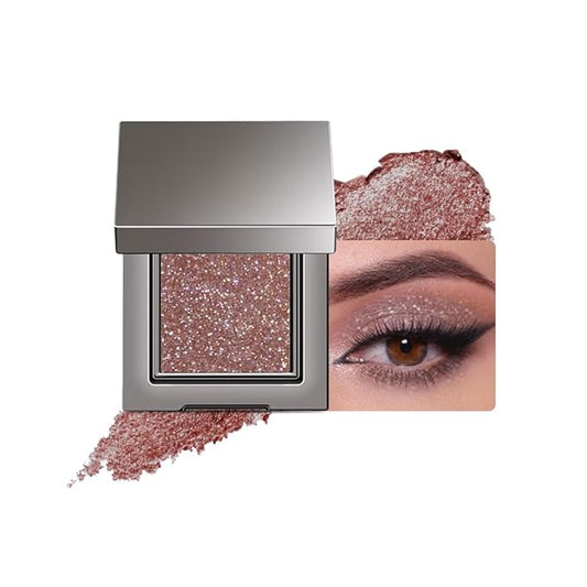 Single Glitter Eyeshadow Palette Makeup– velvet Cream Shimmer MIni Eye Shadow,Velvet Eyeshadow Palette –Shimmer Eye Makeup – Vegan& Cruelty-Free. (03#Brown glitter, 1 Count (Pack of 1))
