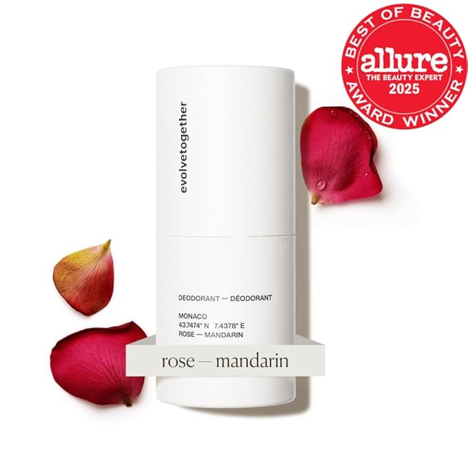 evolvetogether Aluminum Free Natural Deodorant for Women & Men | Mandarin, Oud & Patchouli | Neutralizes Odors, Soothes Skin | Vegan, Cruelty-Free, Baking Soda Free | Made in USA (Monaco, 1.69 Oz)