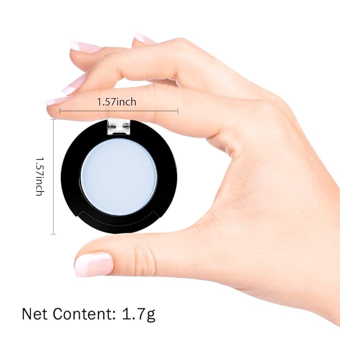 Light White Blue Single Matte Eyeshadow Makeup, Cream to Powder Monochrome Eye Shadow for Older Women, Daily Evening Girls Eyeshadow Palette Gift, sombras para ojos, Mini Vegan Travel Eye, #14