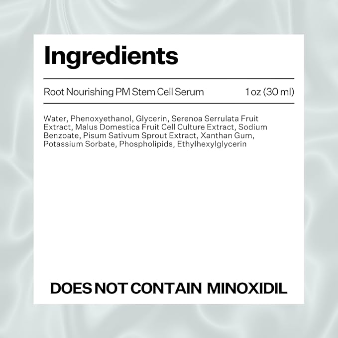 Stem Cell Serum for Men & Women - Helps Reduce Hair Loss - Strengthens & Thickens - Plant-Based - Combats Thinning Hair - Healthy Longer Hair - Root Nourishing Night (PM) - 28ml