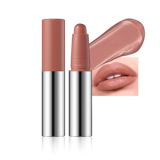 Muted Nude Brown Matte Lipstick Crayon – Waterproof Long Lasting Lip Liner Pencil, High Pigment Creamy Velvet Lipstick, Non-Drying Lip Color for Women, 01#