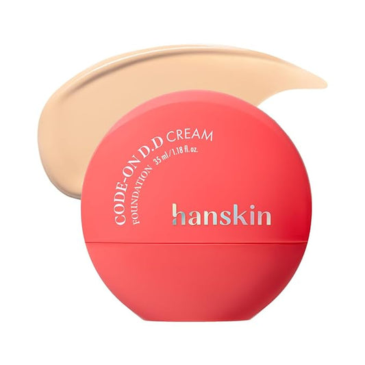Hanskin DD Cream Foundation – Korean BB Cream Liquid Foundation | Lightweight Semi-Matte Tinted Moisturizer | Pore-Blurring, Tone-Evening Daily Base Makeup | 1.18 fl oz (21N LIGHT BEIGE)