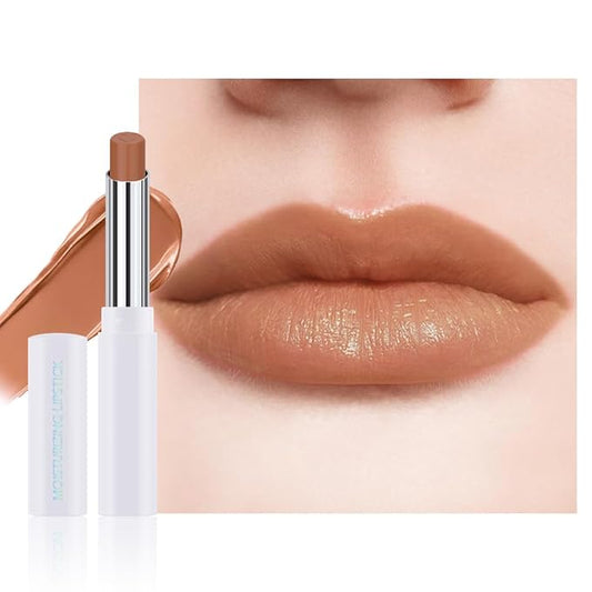 Light Beige Brown Tinted Lip Balm, Hydrating Sheer Soft Matte Finish Lipstick for Women, Creamy Natural Color Lip Tint Balm Lightweight And Non-greasy Lip Glow Long Lasting Waterproof for Dry Lips 01#